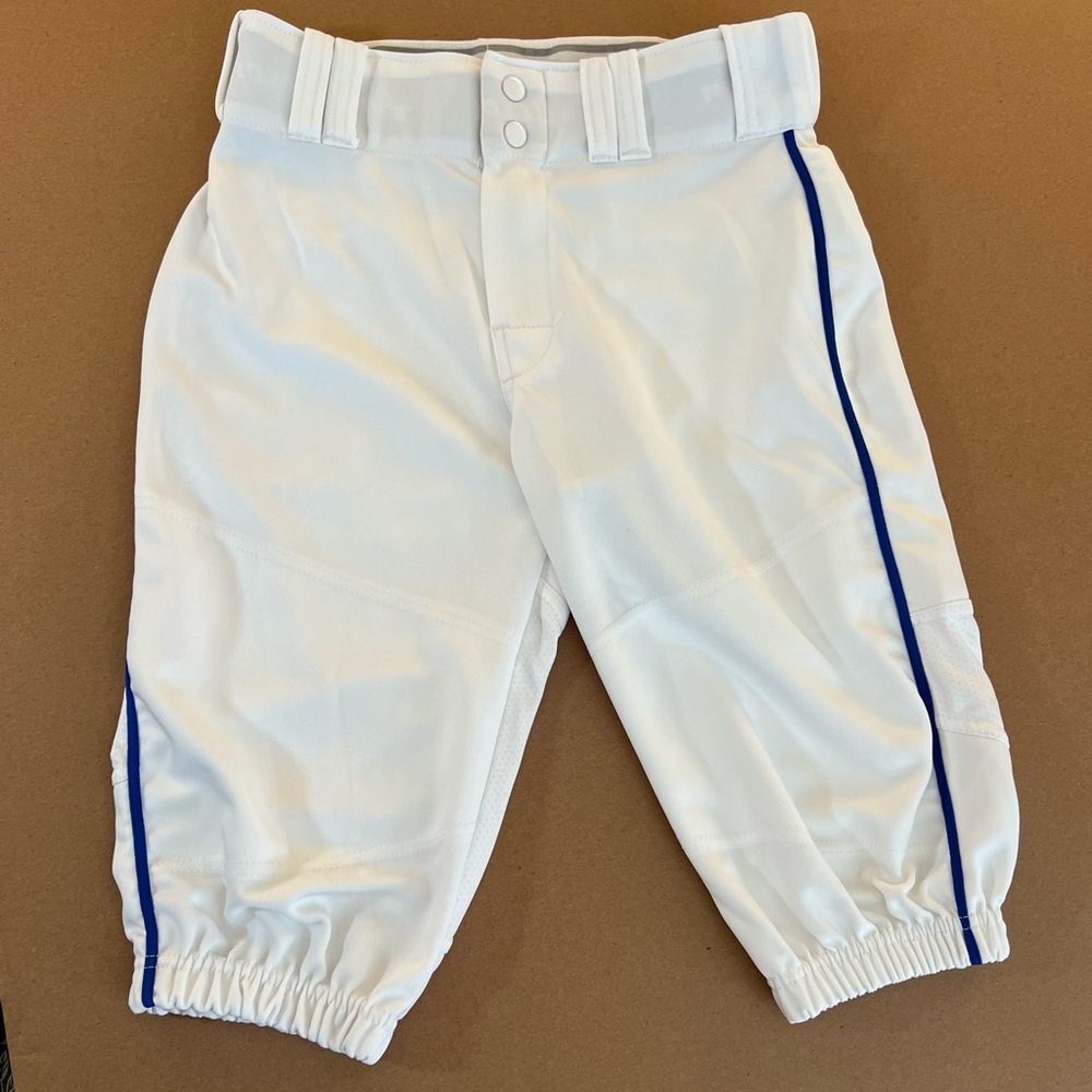 White and Blue Baseball Pants
